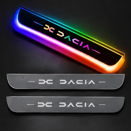 Set 2 protecții de praguri LED pentru Dacia, magnetice, multicolore