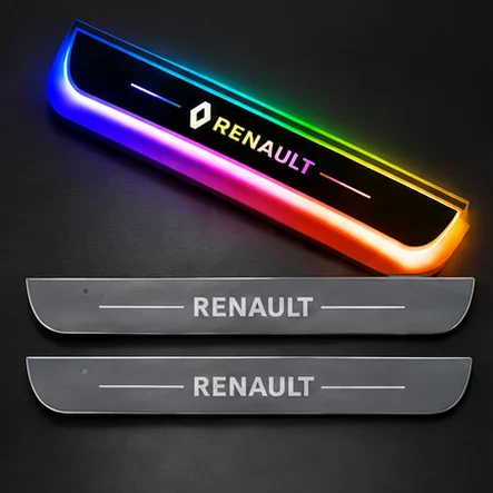Set 2 protecții de praguri LED pentru Renault, magnetice, multicolore