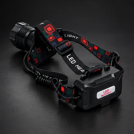 Lanternă frontală LED JF-T116, 10 W, zoom, USB-C, 3 moduri, acumulator 18650