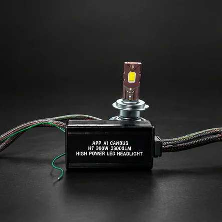Set becuri LED H7, 300 W, galben/alb, control prin aplicație, CANBUS