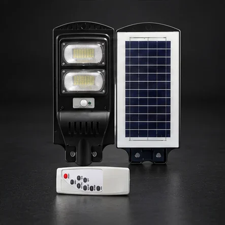 Lampă LED solară, 200 W, panou integrat, senzor de mișcare, telecomandă, 6500 K