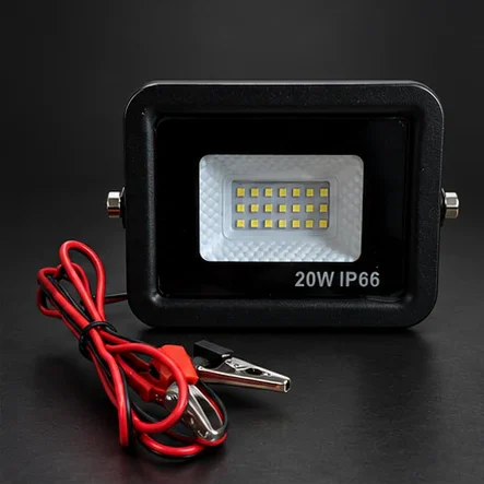 Proiector LED exterior, 20 W, 12 V, lumină alb rece, unghi 120°, IP66