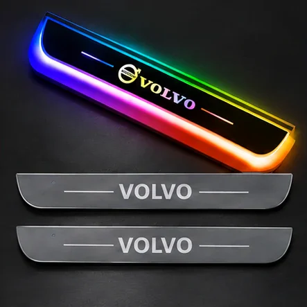 Set 2 protecții de praguri LED pentru Volvo, multicolore