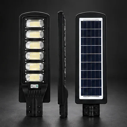 Lampă LED solară, 600 W, panou integrat, senzor de mișcare, telecomandă, 6500 K, IP66
