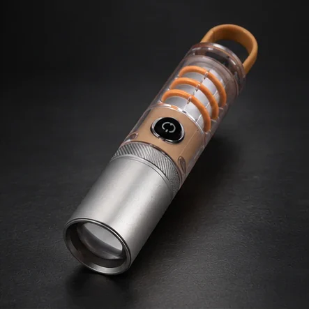 Lanternă LED de mână, reîncărcare USB, lumină albă și galbenă