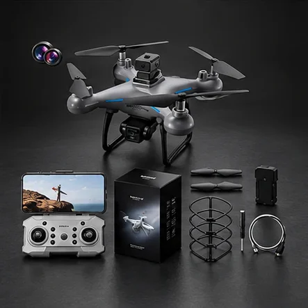 Dronă KY 102 cu cameră dublă 4 K HD, WiFi și senzor pentru evitarea obstacolelor