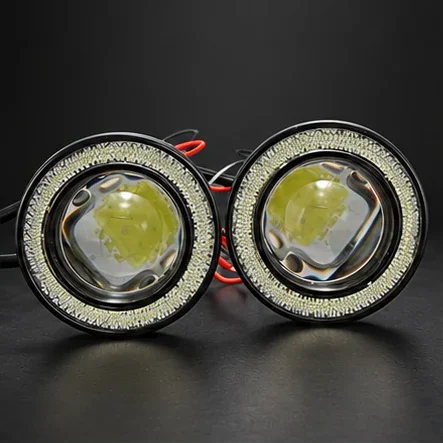 Set 2 proiectoare LED auto rotunde, 64 mm, 12 V, 1200 lm, 7000 K, IP65