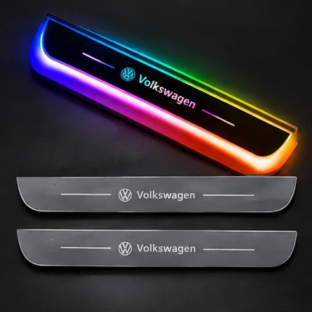 Set 2 protecții de praguri LED pentru Volkswagen, multicolore