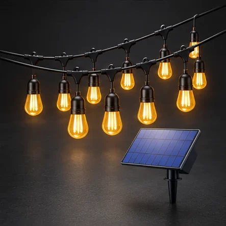 Ghirlandă LED solară, 20 m, 20 becuri, 8 moduri de iluminare, IP44