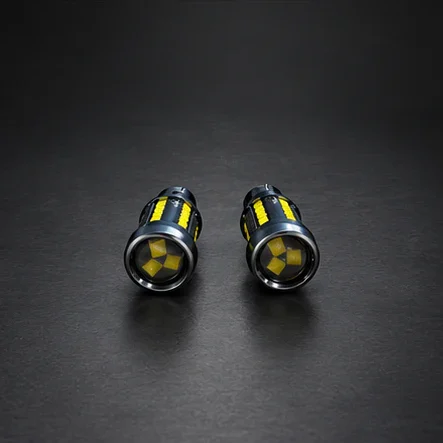 Set becuri LED pentru marșarier/DRL 1156/P21 W cu lupă, 39 SMD 3030, CANBUS, alb intens
