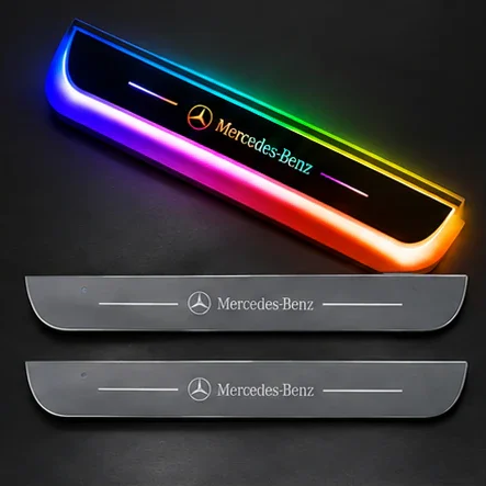 Set 2 protecții de praguri LED pentru Mercedes-Benz, magnetice, 7 culori