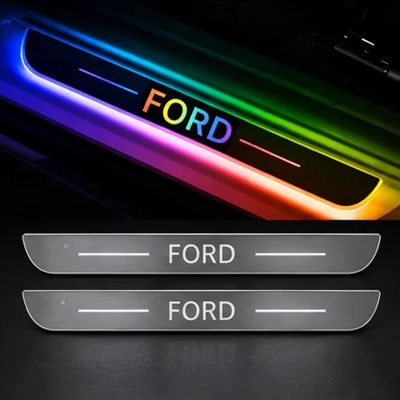 Set 2 protecții de praguri LED pentru Ford, multicolore